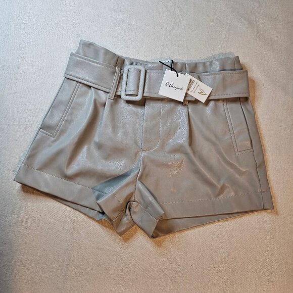 ReVamped Women's Faux Leather Belted Shorts - Size M - Picture 1 of 6